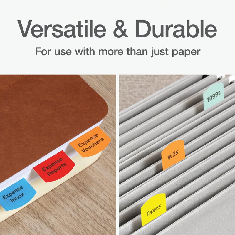 Redi-Tag Laser Printable Tabs  Permanent Index Tabs  Customizable Adhesive Labels  5 Assorted Colors: Yellow  Red  Blue  Green  Orange  1.125"" x 1.25""  375 Per Pack (B39020) - Image 5